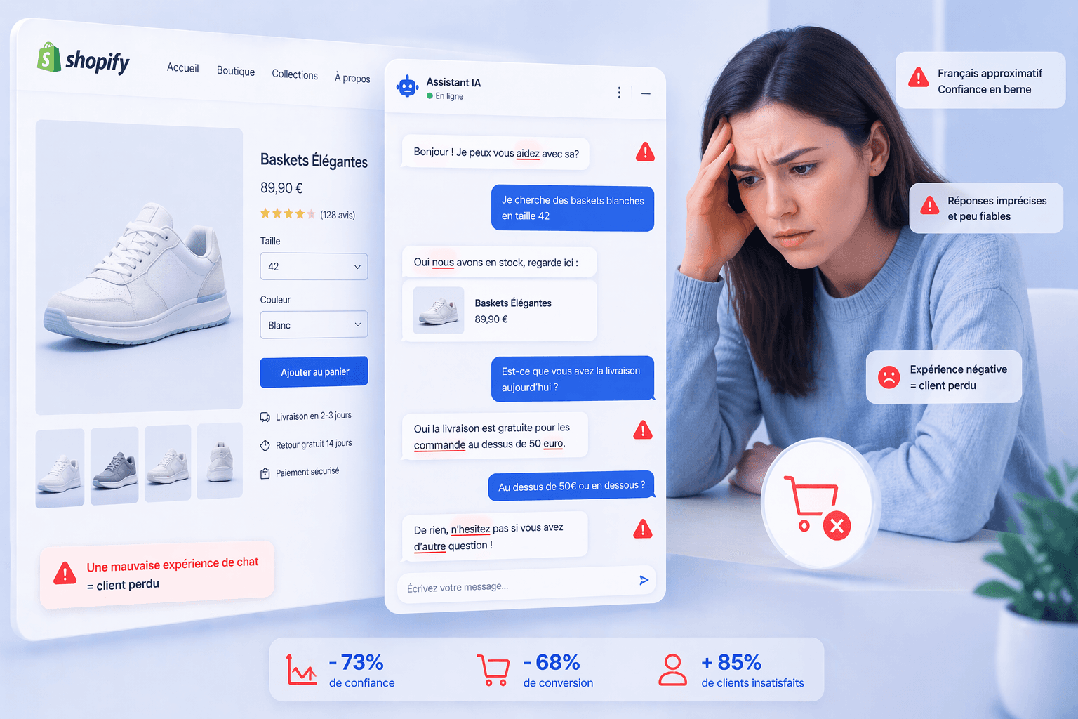 Les erreurs des chatbots anglais en français qui font fuir les clients